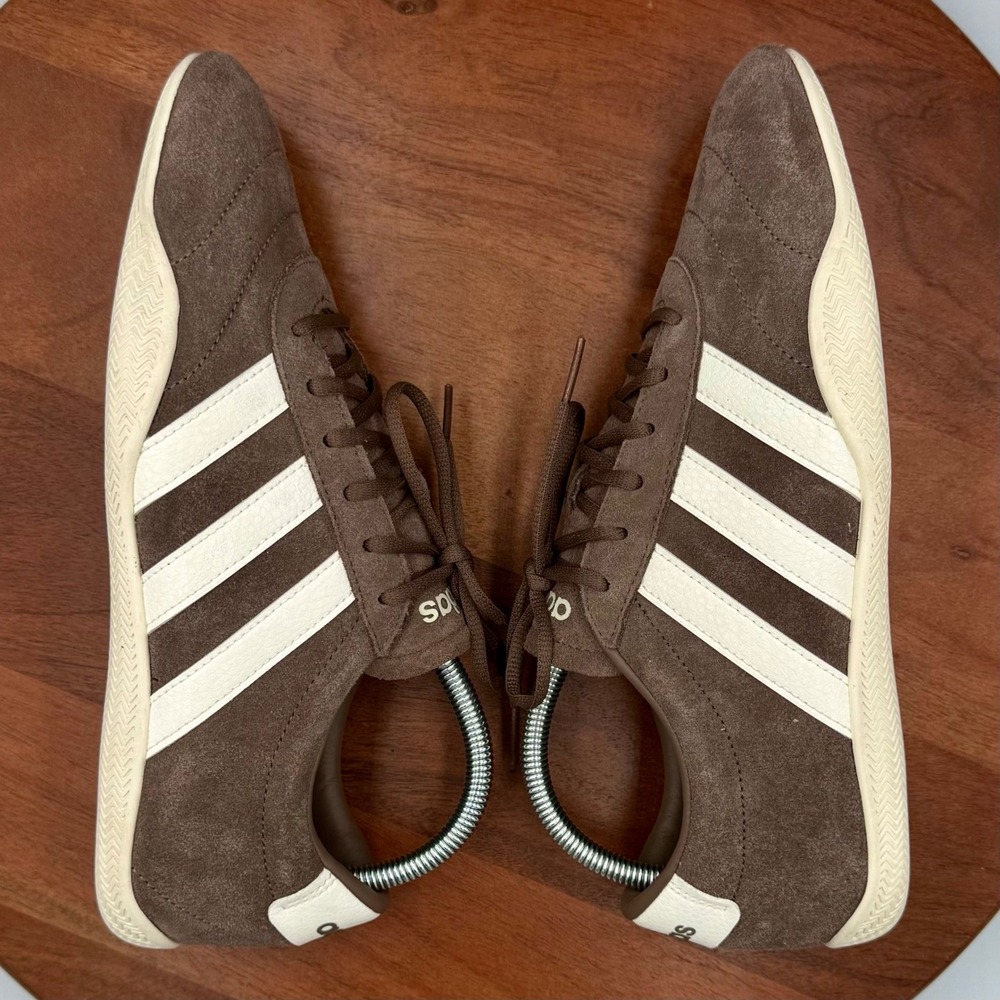 Adidas Grand Court Lo Sneakers Women 9 Brown Earth Strata Off White JQ7226 Retro - Picture 9 of 12